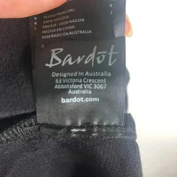 Bardot Black Shift Slip Midi Dress Lace Women's Size 6 - Picture 6 of 6